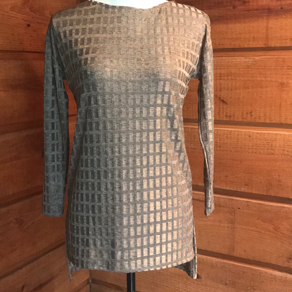 Zara semi sheer metallic top Size S